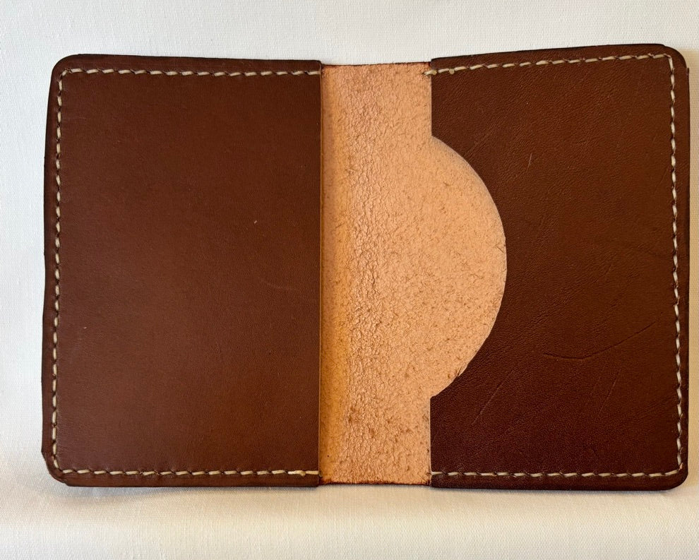 Calf Skin Veg tanned Passport cover Brown