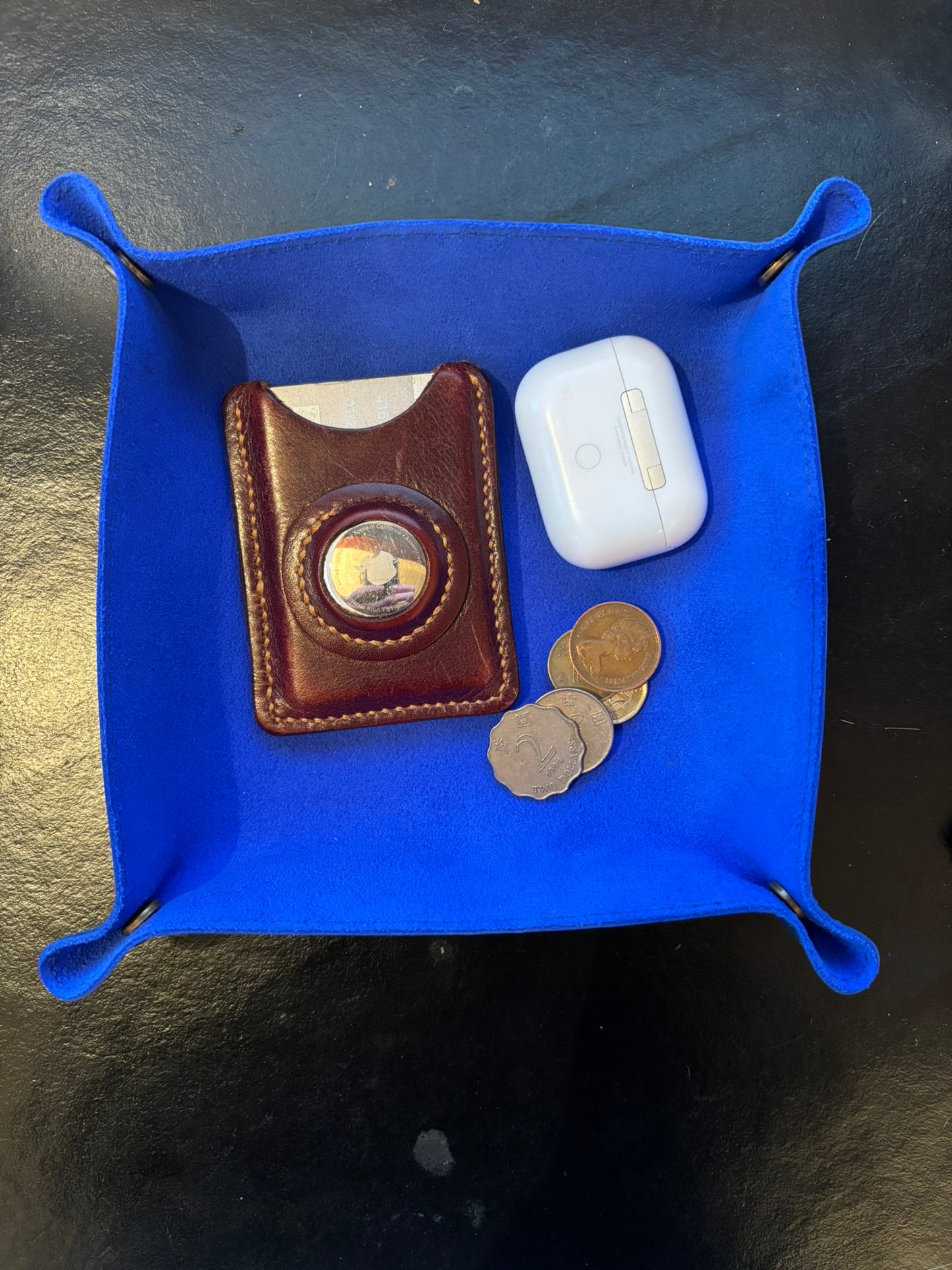 Suede Leather valet organiser tray 5 colours