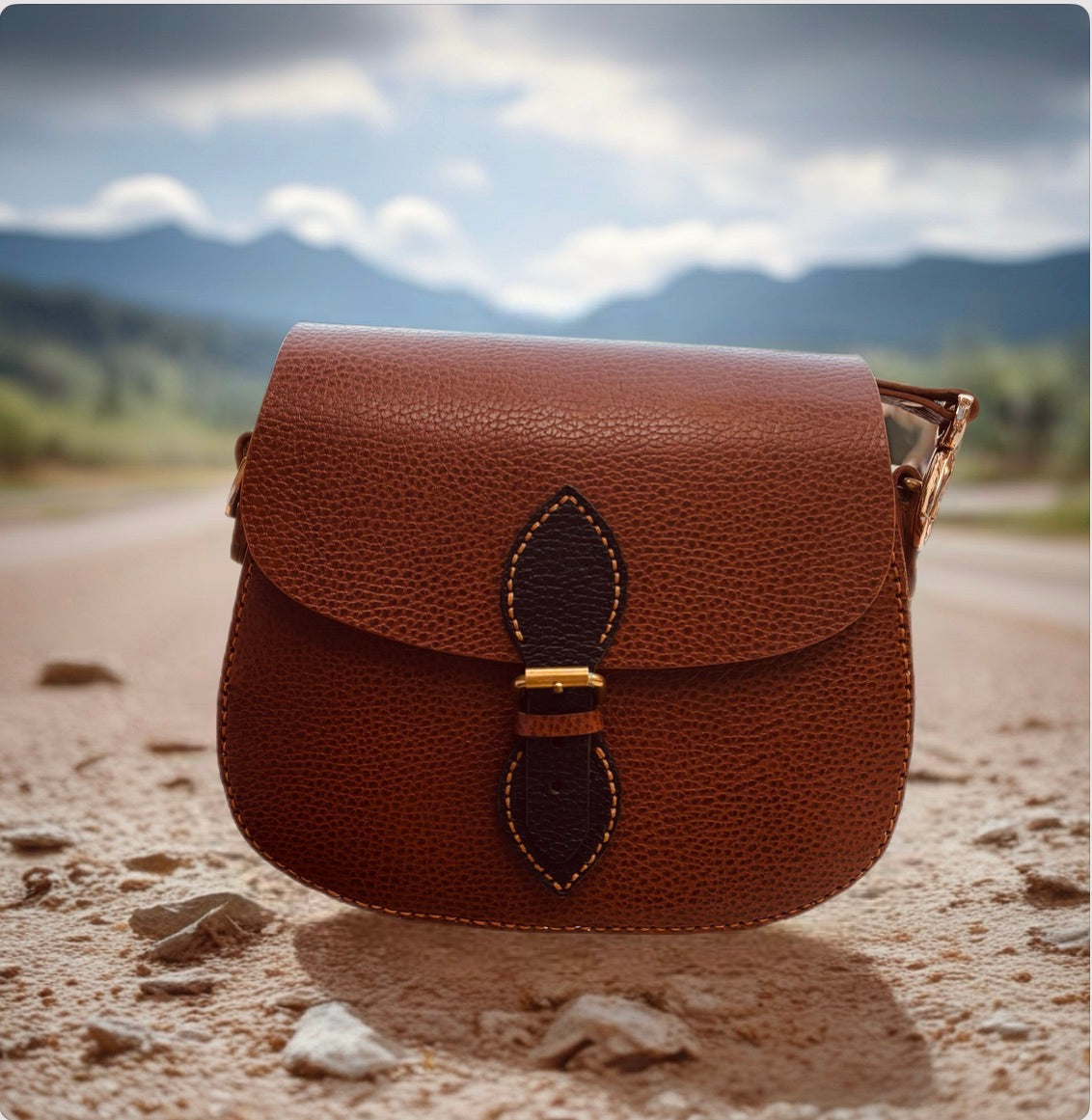 Leather country style crossbody