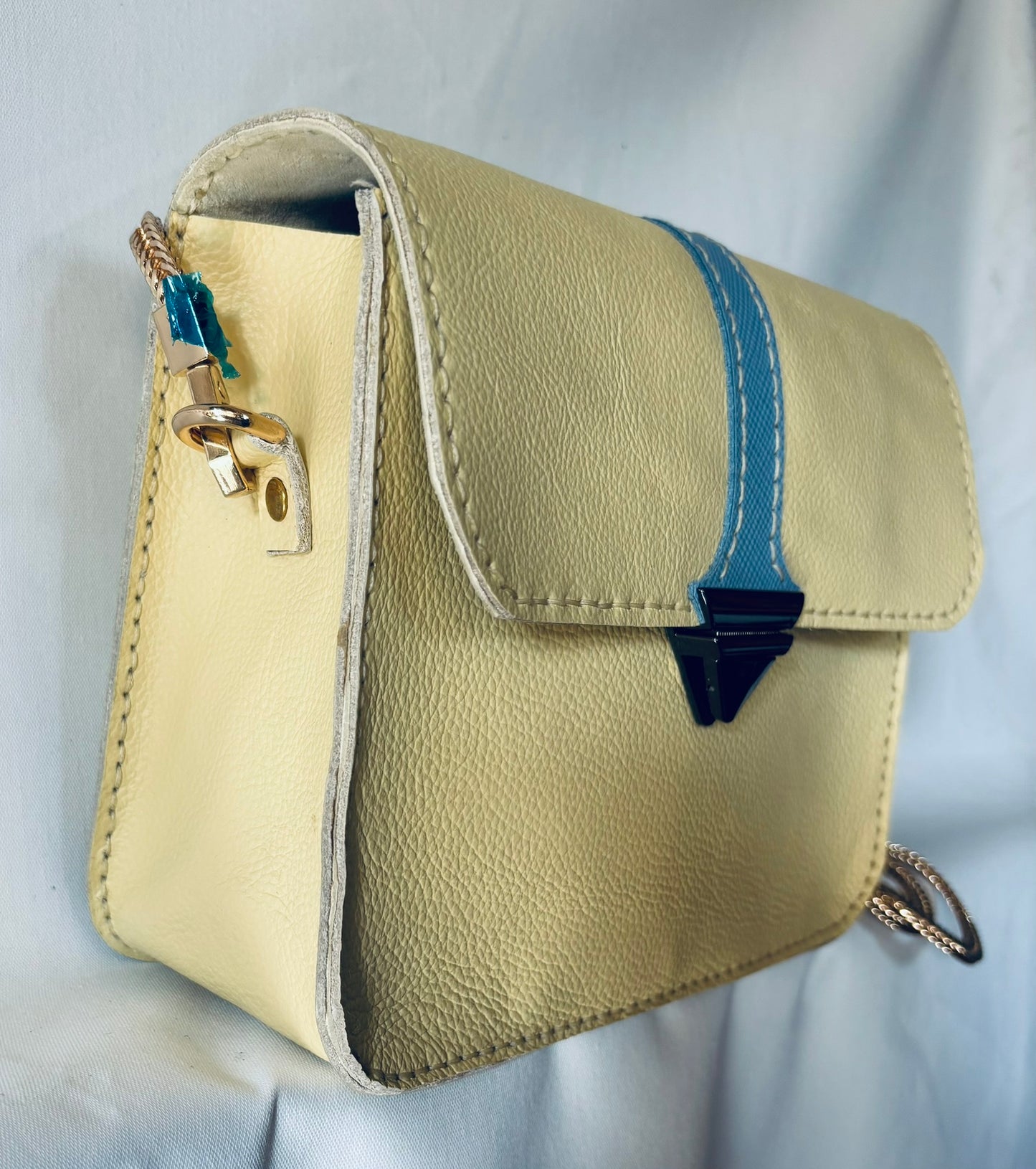 soft shell lemon and pale blue crossbody