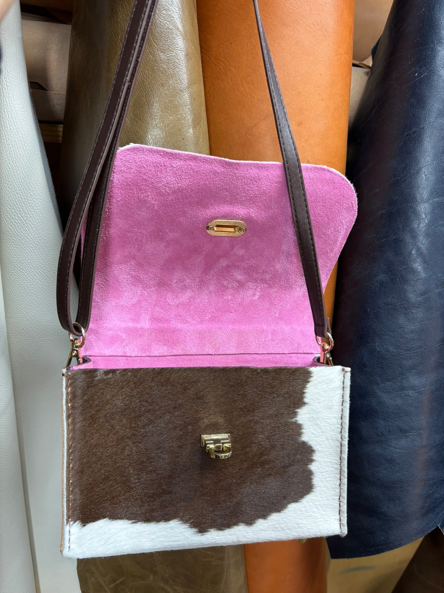 Hair On Leather Small Crossbody bag