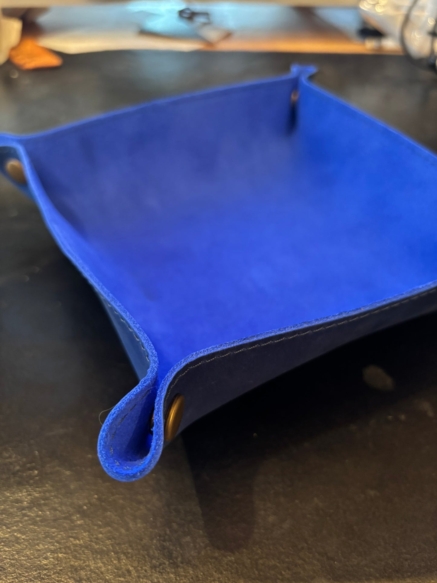 Suede Leather valet organiser tray 5 colours