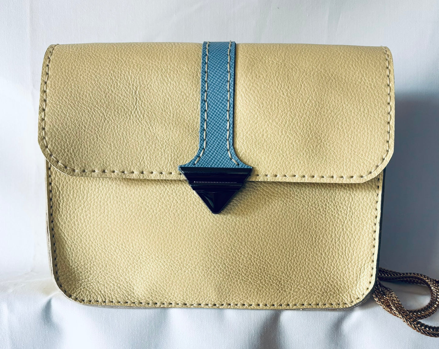 soft shell lemon and pale blue crossbody