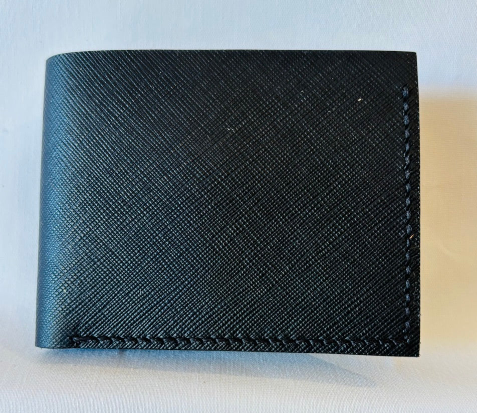 Black Saffiano leather wallet with coin pouch and cc