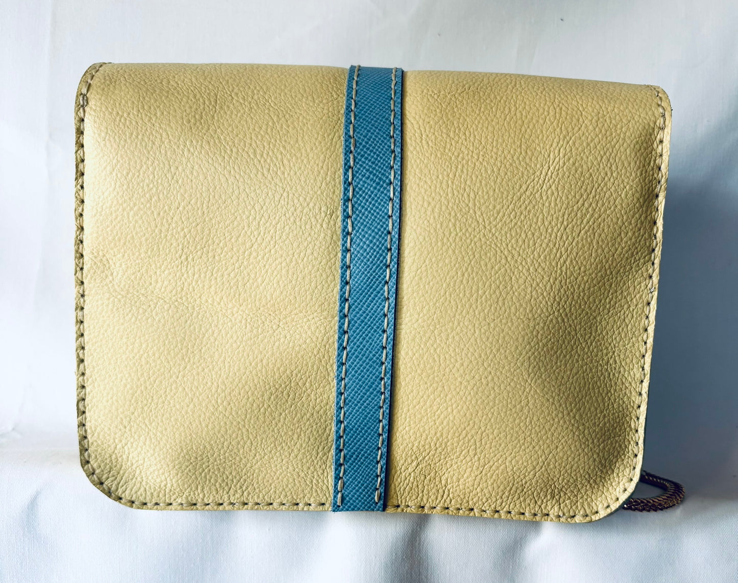 soft shell lemon and pale blue crossbody