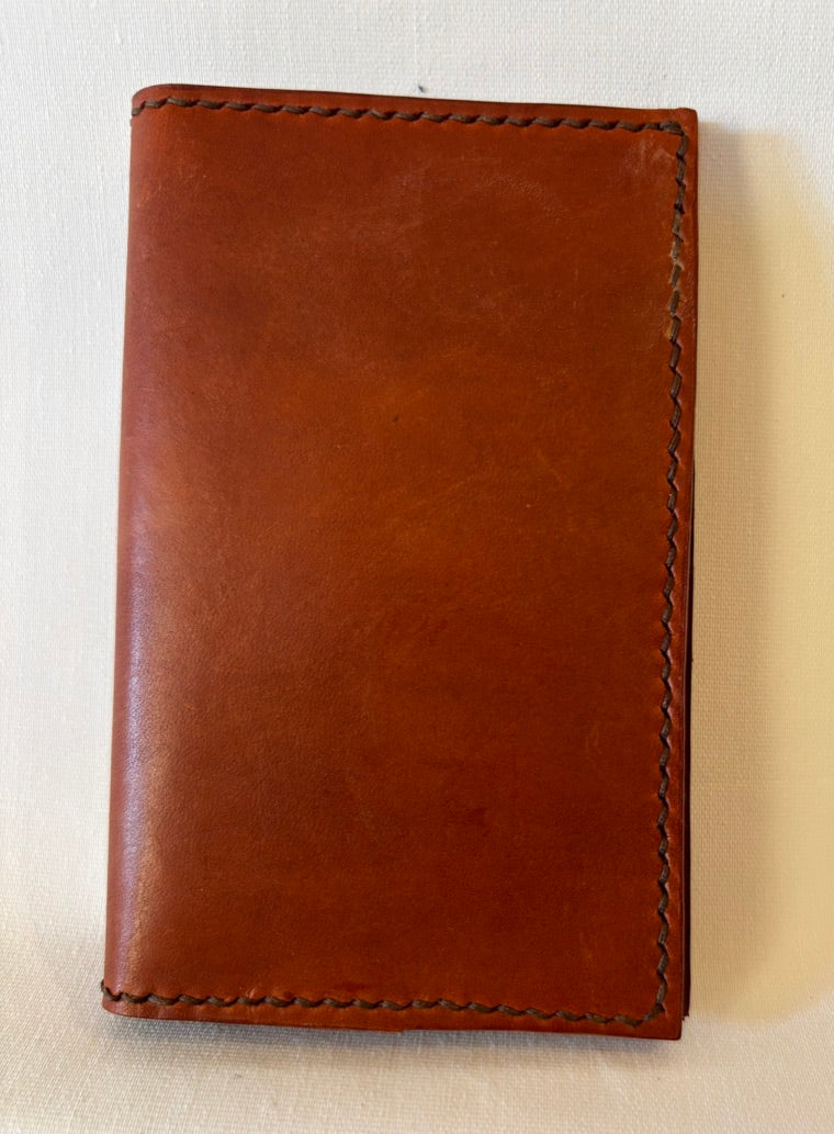 rich brown/ brown micro card wallet with note section