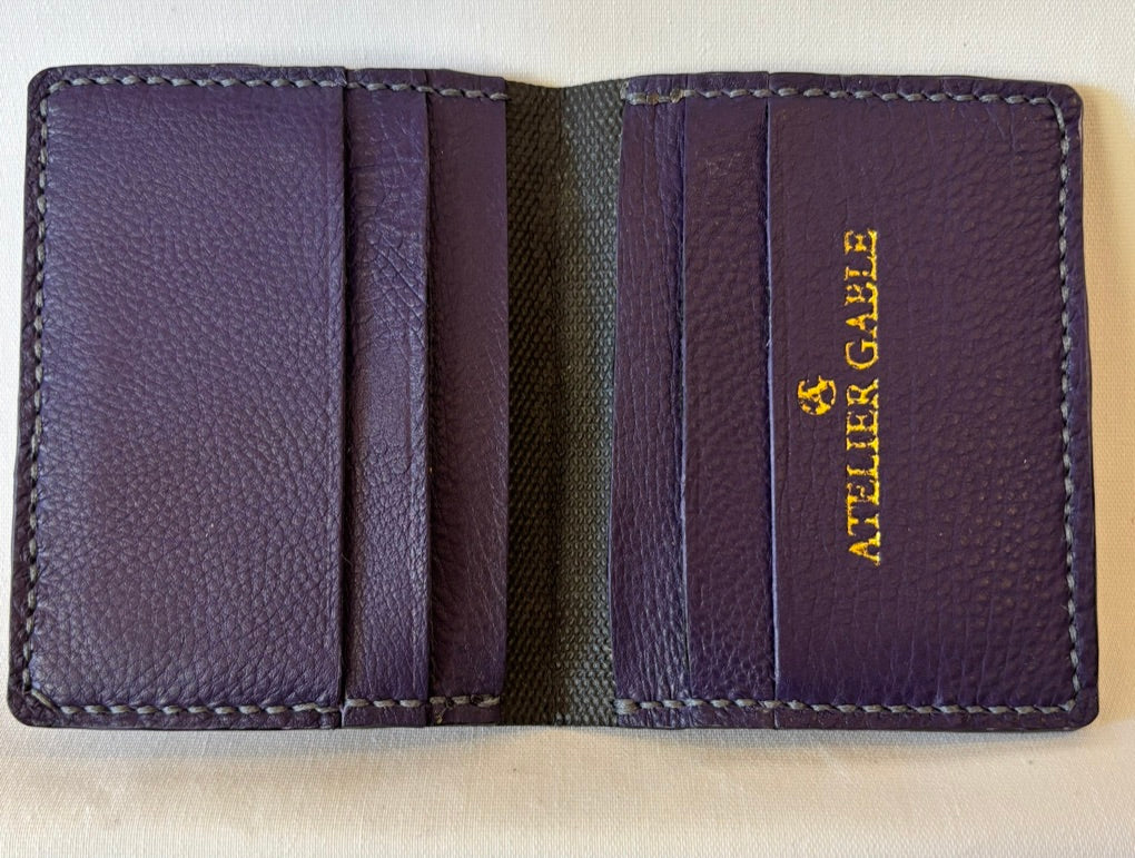 Navy blue pebbled micro wallet